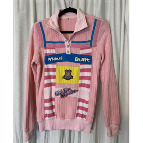 Retro Pink Decora J-Fashion Sweater - Colorful Harajuku Kawaii Aesthetic, Size M - Picture 2 of 4